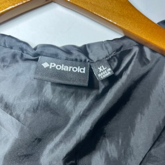 Polaroid Windbreaker Hooded Pullover 1/4 Zip Jacket Retro Black Rainbow Sz XL - Picture 6 of 8